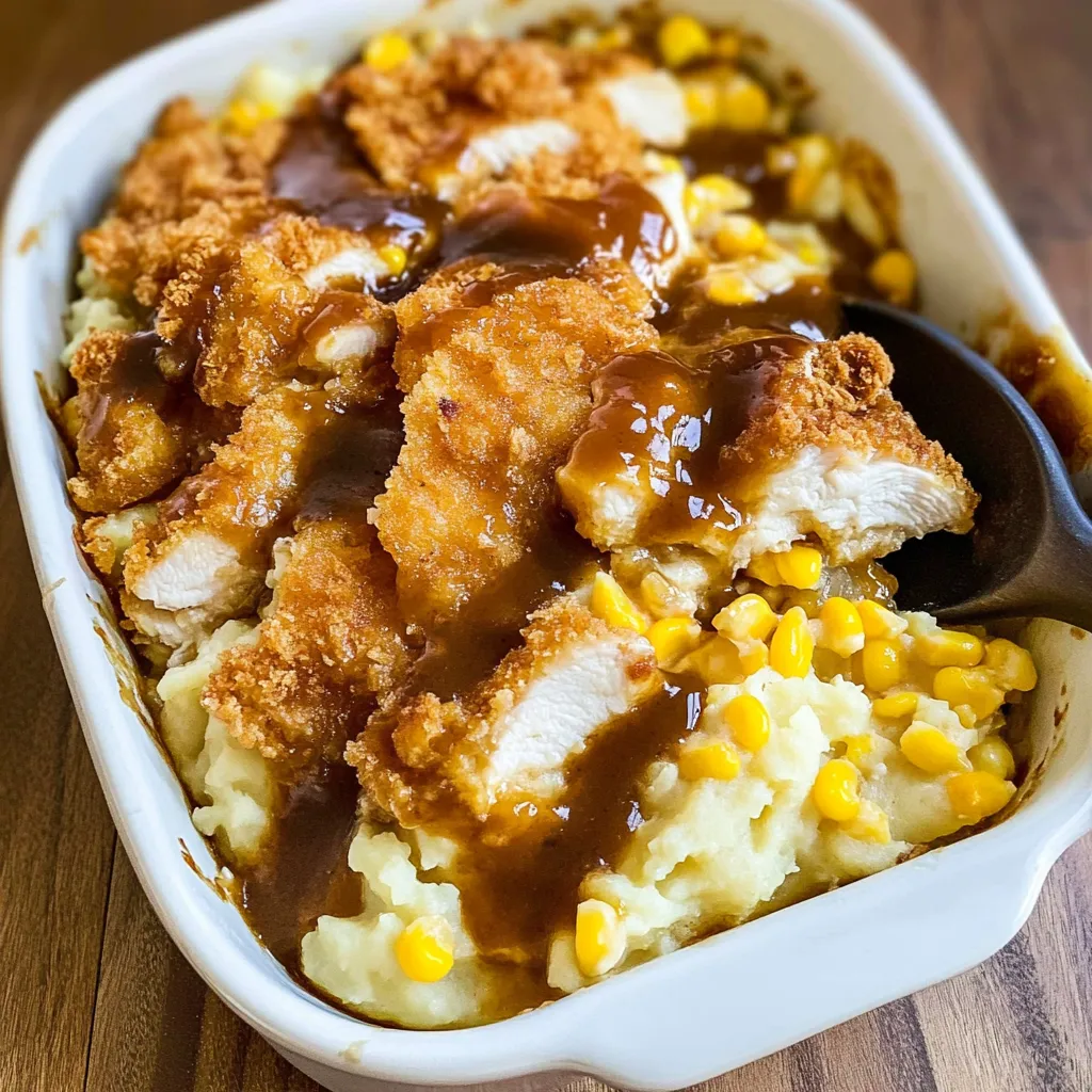 Loaded Potato Bake with Crunchy Chicken