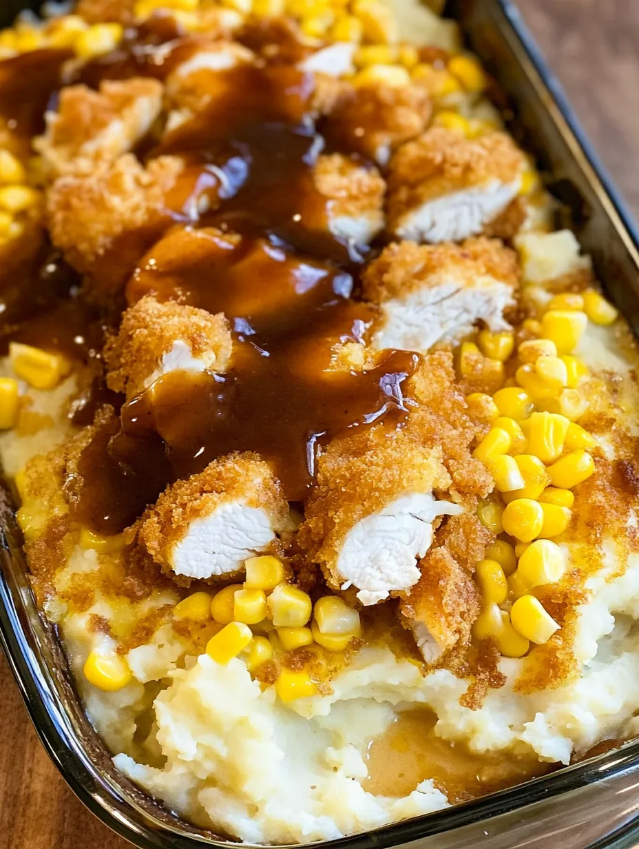 Mashed Potato Casserole with Crispy Chicken