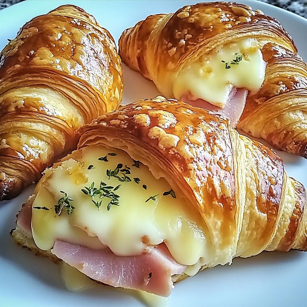 Baked Ham and Cheese Croissants