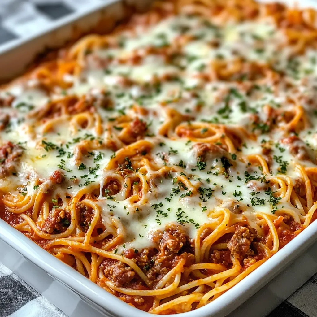 Easy Creamy Baked Spaghetti