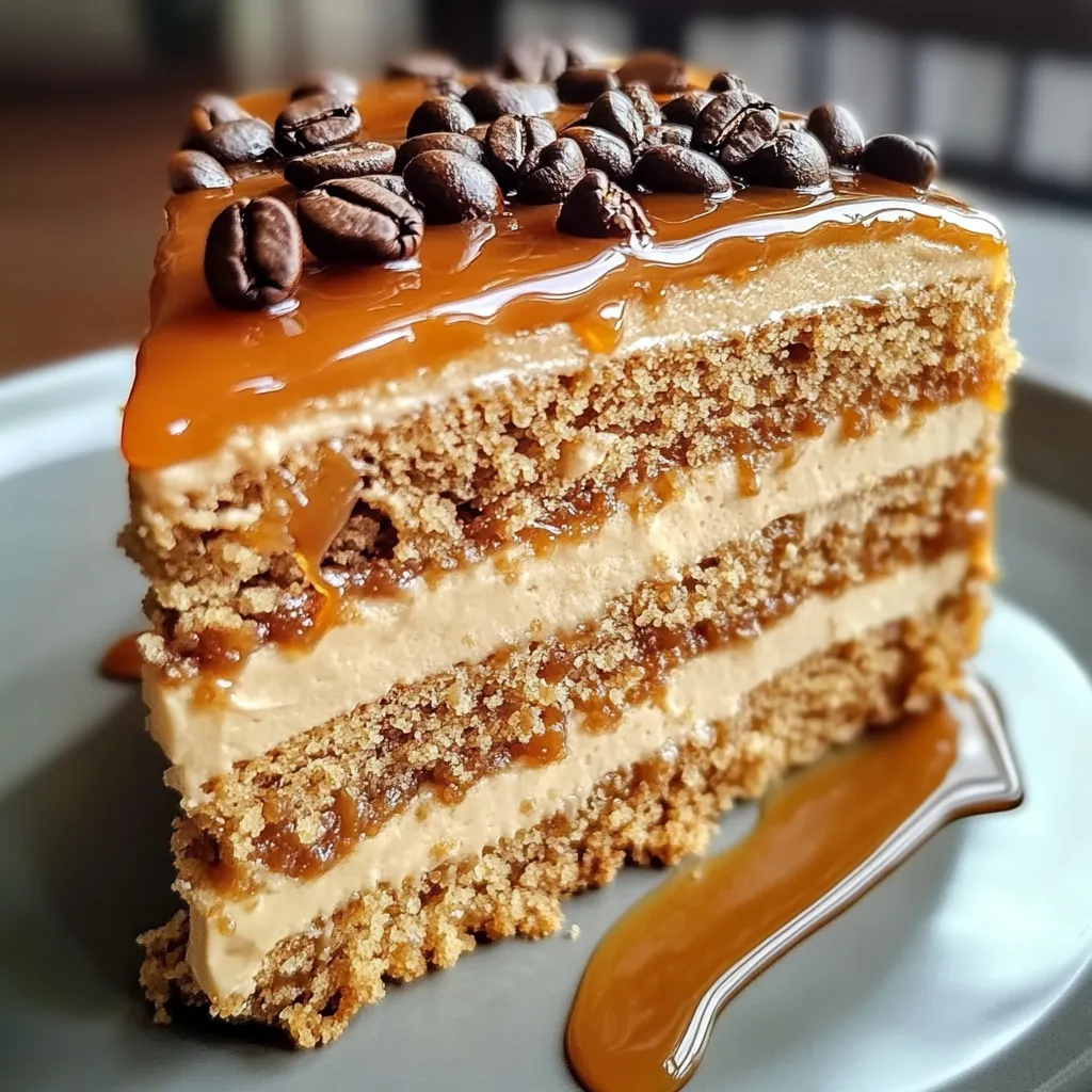 Gooey Coffee Caramel Cake Made at Home