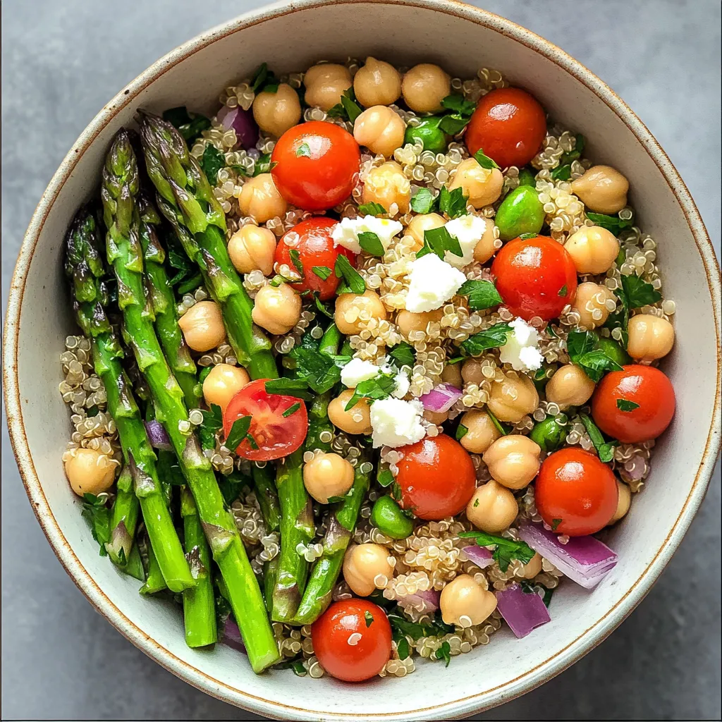 Asparagus Chickpea and Quinoa Mix