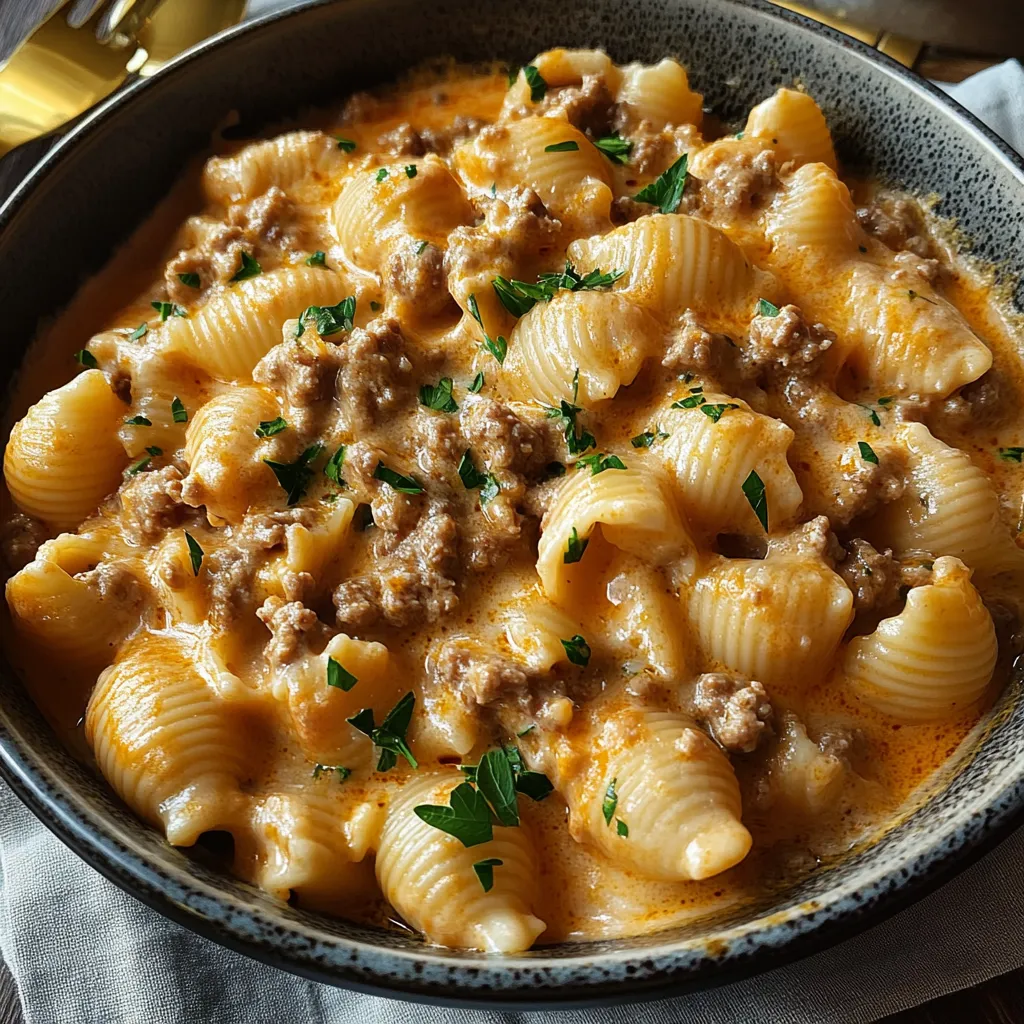 Cozy and Satisfying Creamy Beef Shells Casserole