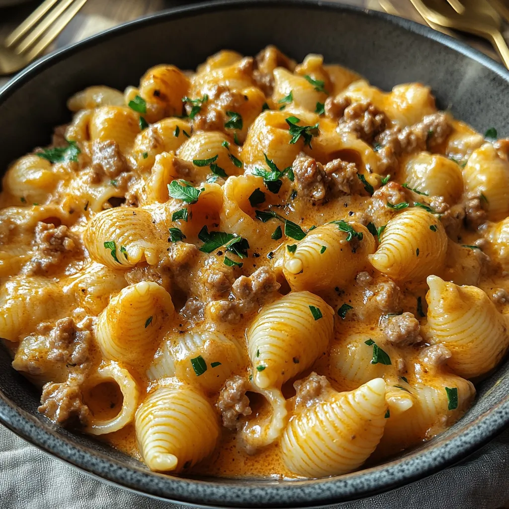 Rich and Comforting Creamy Beef Shells Bake