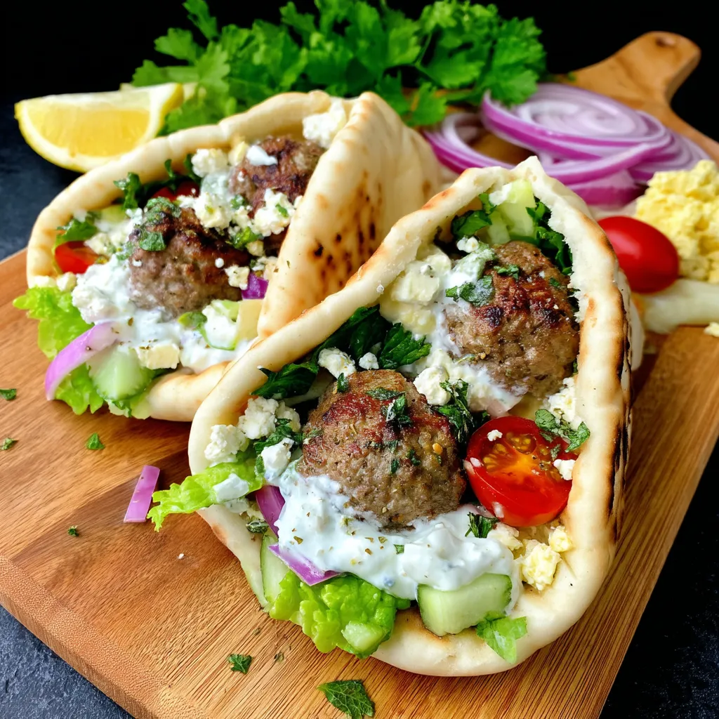 Pita Meatballs with Tzatziki