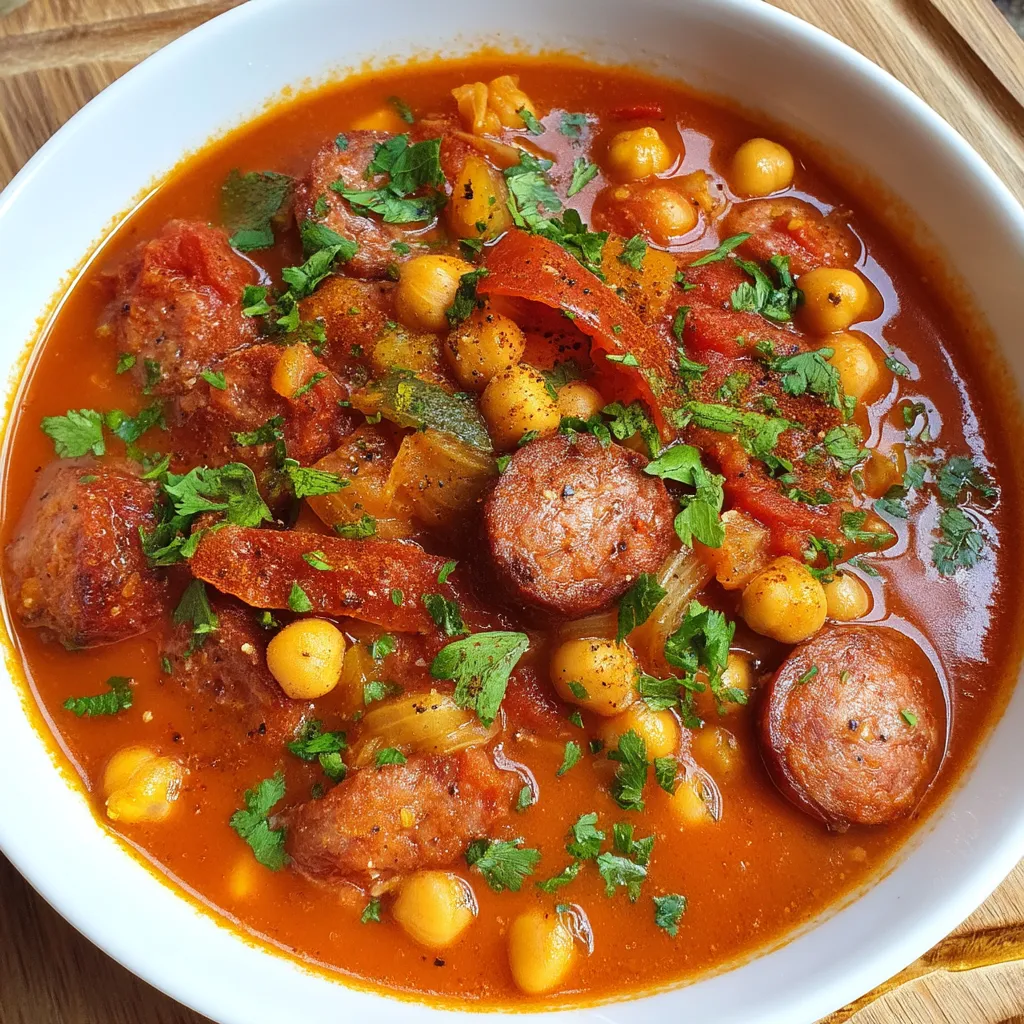 Hearty bowl of Chickpeas with Chorizo