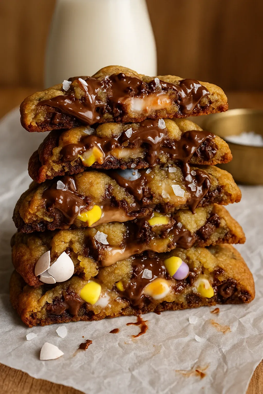 Brown Butter Cadbury Creme Egg Chocolate Chip Cookies