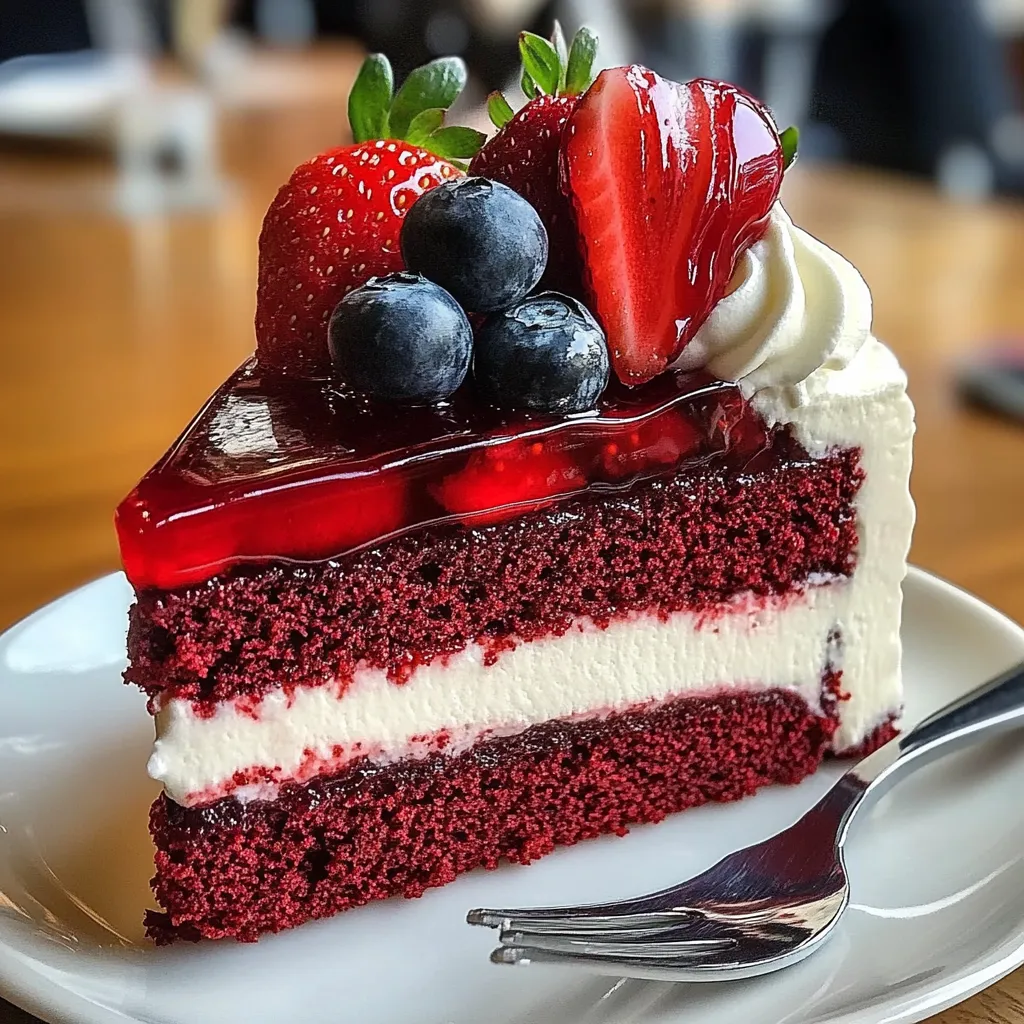 Luscious Red Velvet Strawberry Cheesecake