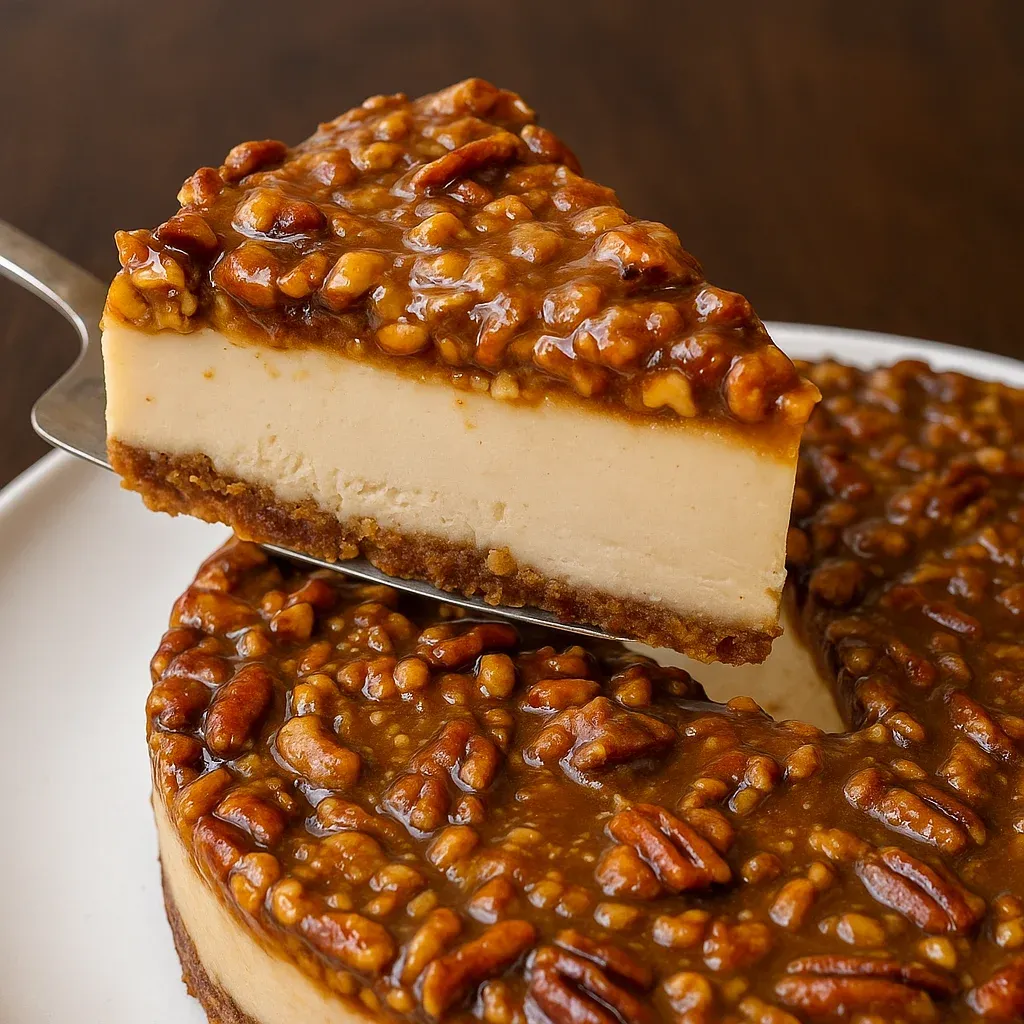 Vegan Caramel Pecan Cheesecake
