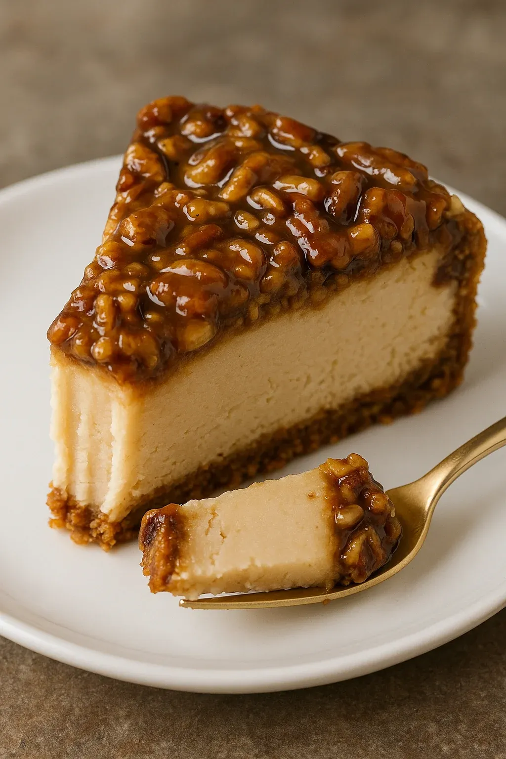 Vegan Caramel Pecan Cheesecake