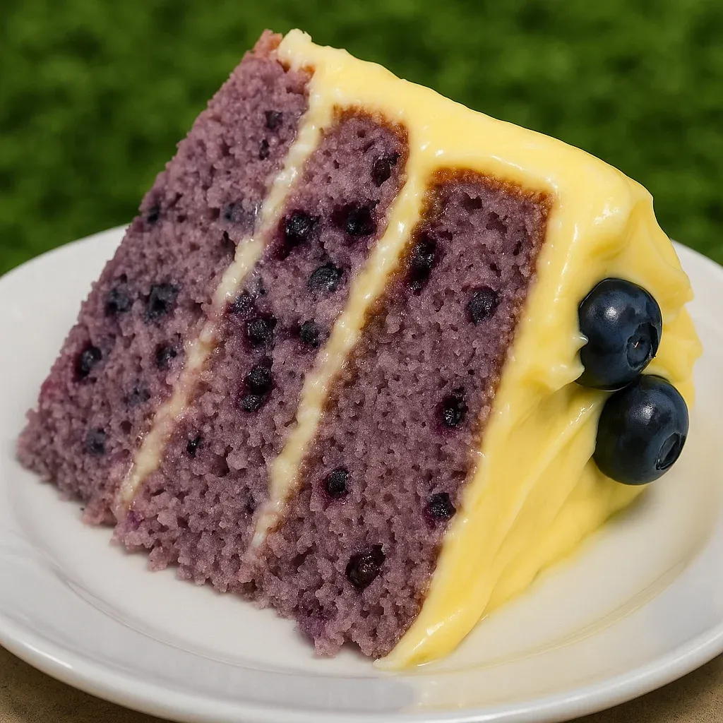 Blueberry Lemon Frosted Cake