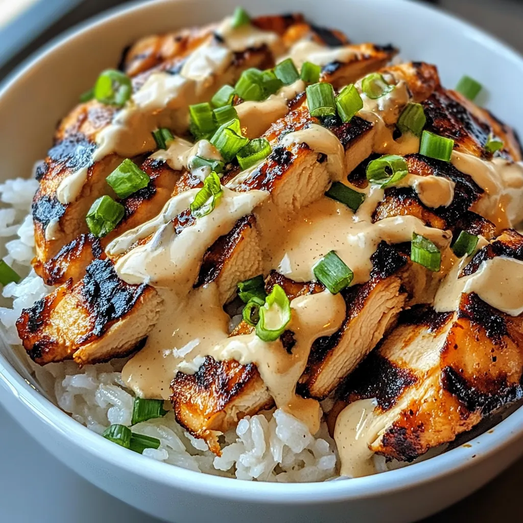 Chicken Rice Bowls with Garlic Sauce
