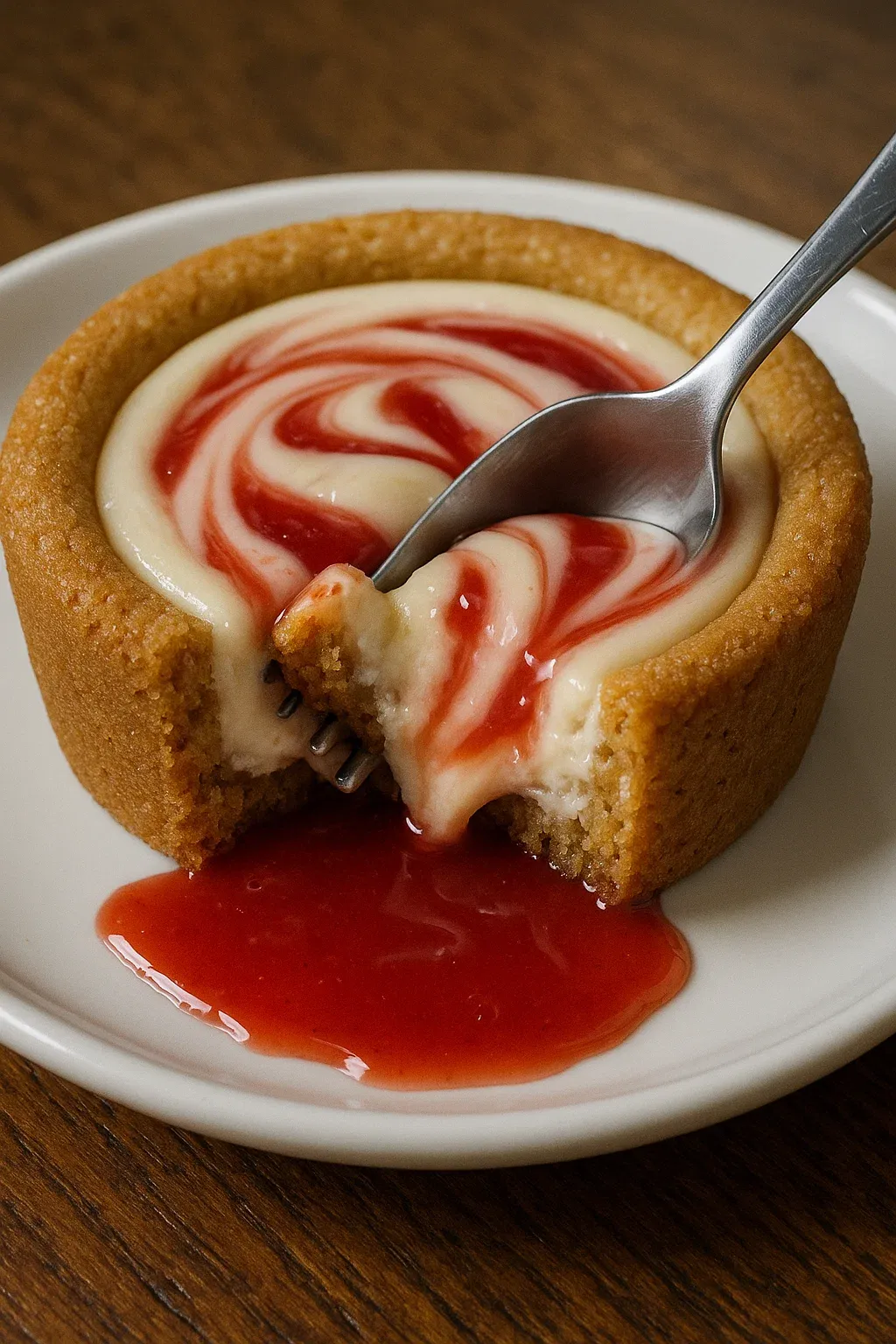 Strawberry Swirl Cheesecake Cookie Cups