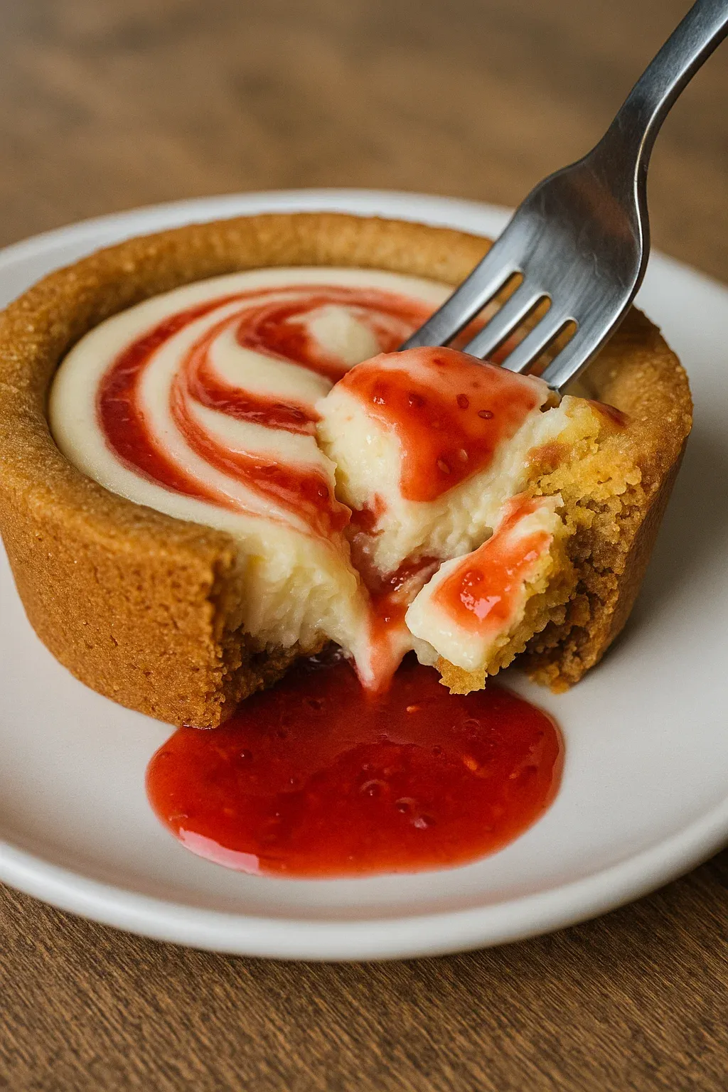 Strawberry Swirl Cheesecake Cookie Cups