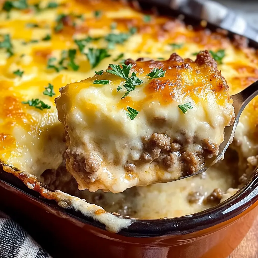 Savory Cheddar Bay Ground Beef Cobbler
