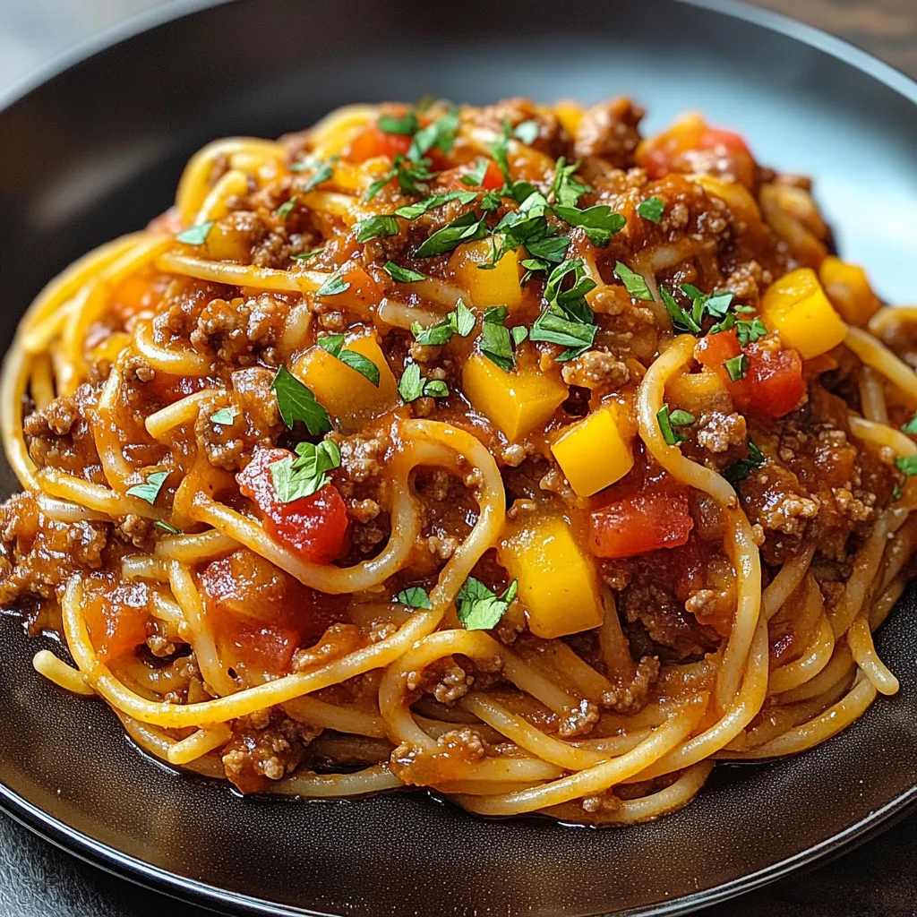 Cheesy Taco Spaghetti