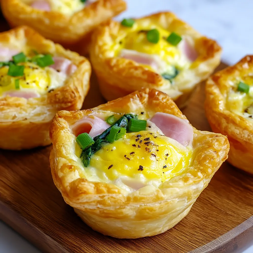 Golden Ham and Spinach Puff Pastry Bites