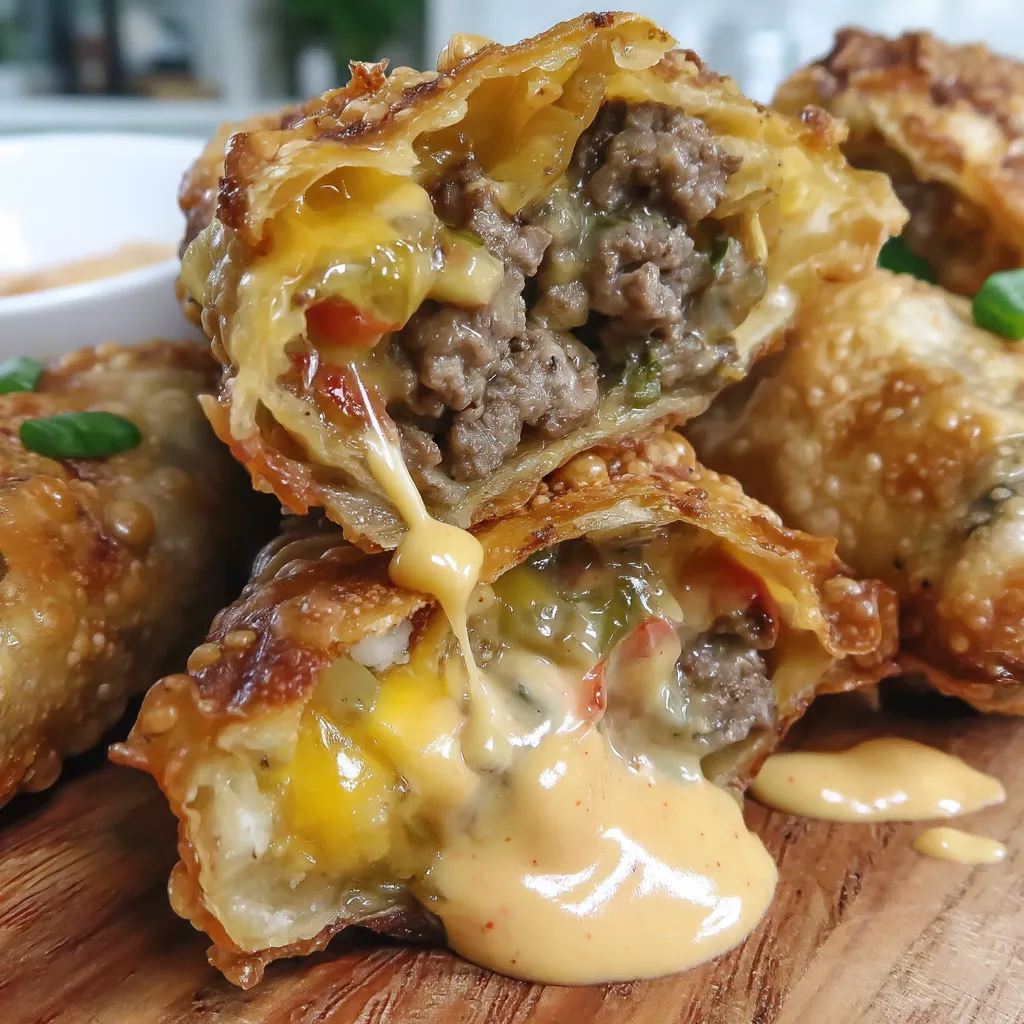 Crunchy Cheeseburger Rolls with Meat Filling