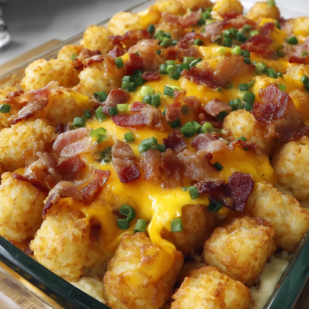 Layered Tater Tot Breakfast Bake