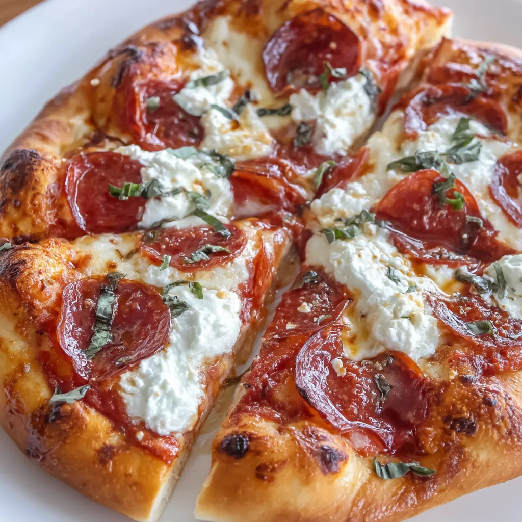 Sweet-Spicy Pepperoni Pizza with Ricotta and Honey
