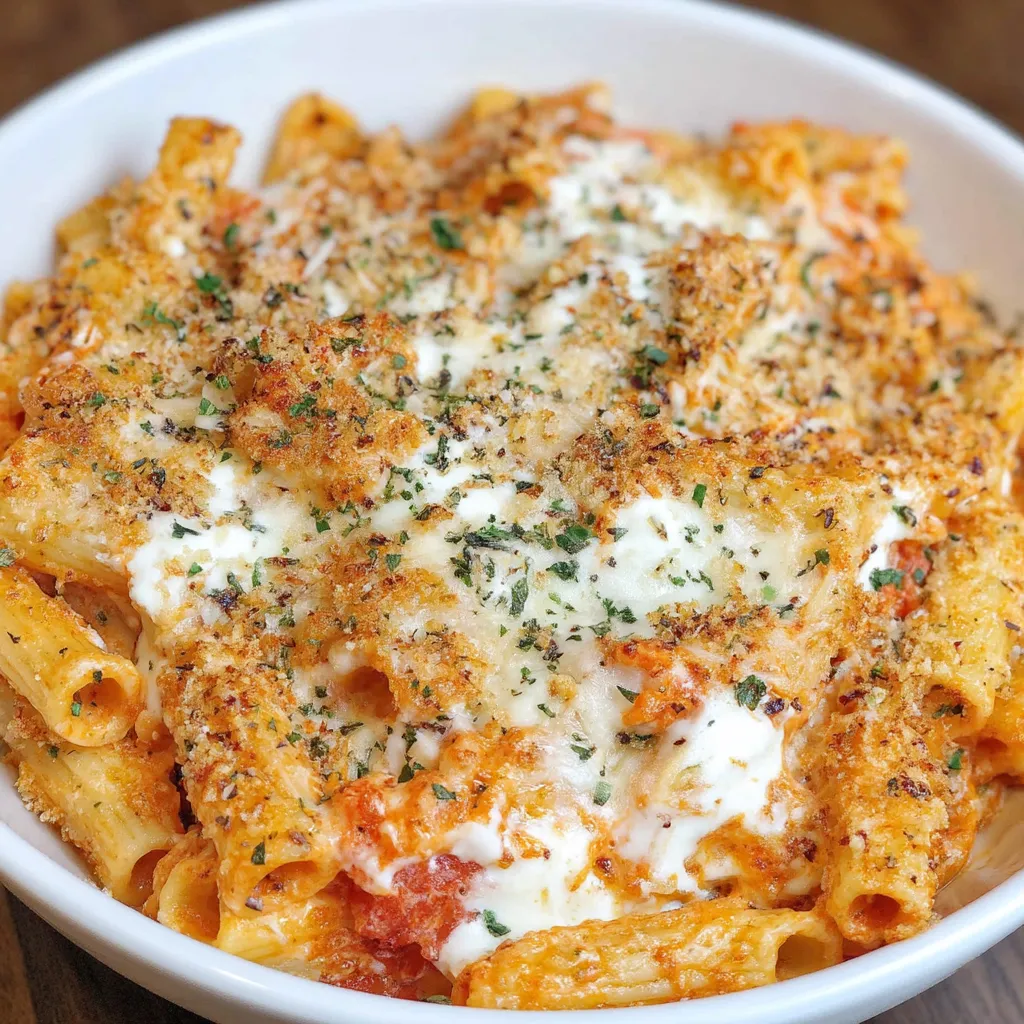 Delicious Five Cheese Ziti Bake