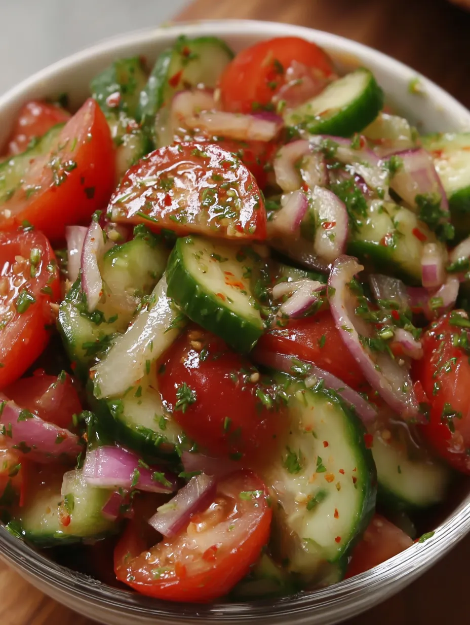 Marinated Cucumber, Tomato & Onion Salad