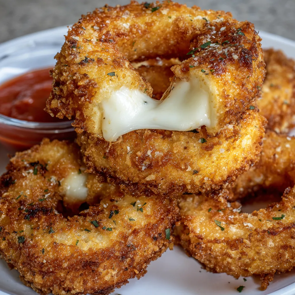 Irresistible Cheesy Onion Rings