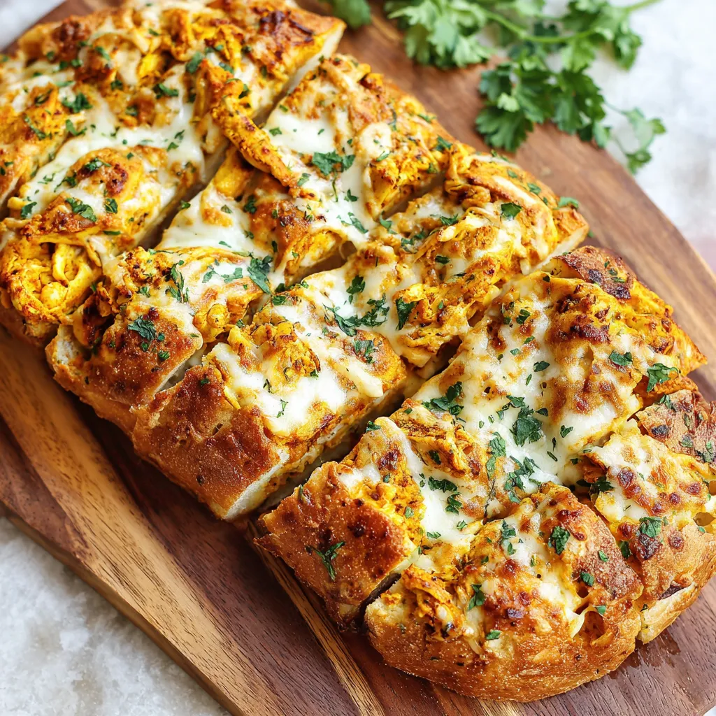 Cheesy Tandoori Chicken Garlic Bread