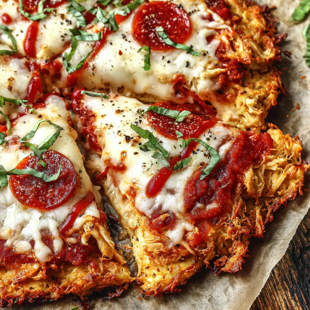Cheesy chicken pizza with a crispy base
