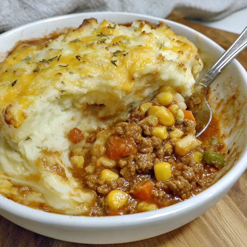 Ground Beef Shepherd's Pie with Cheese