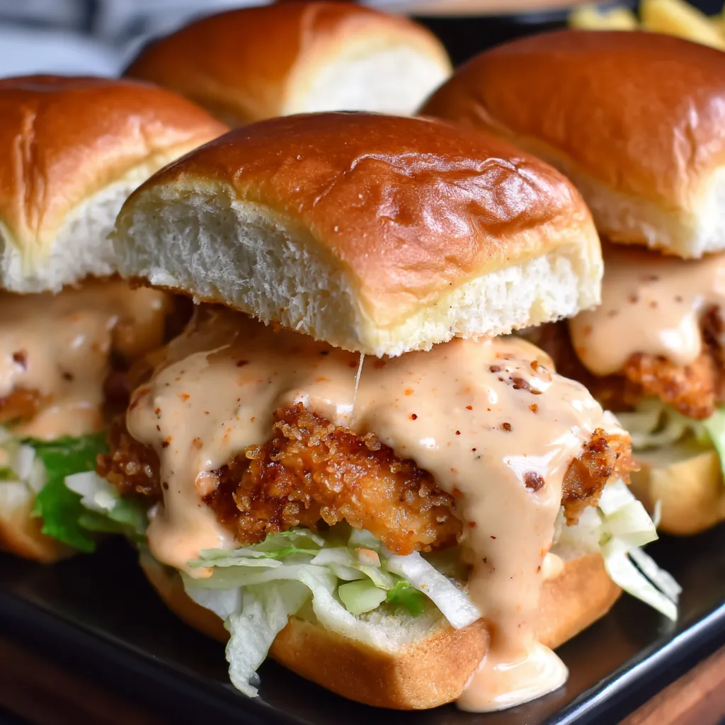 Crunchy Chicken Sliders with Bang Bang Sauce