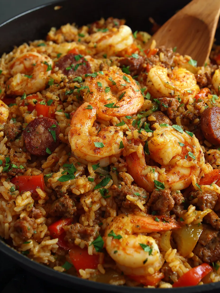 Shrimp Sausage Dirty Rice Dish