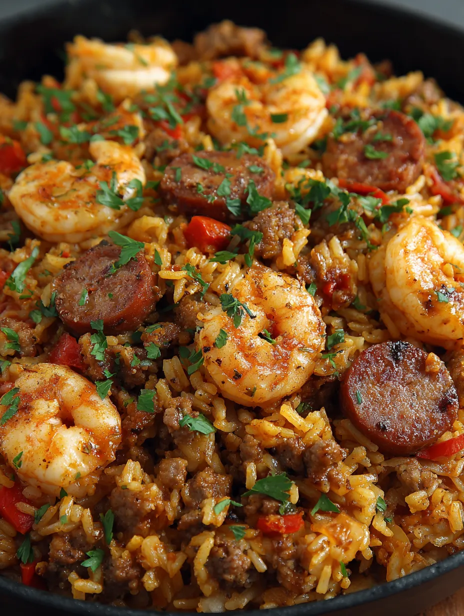 Shrimp Sausage Dirty Rice Dish