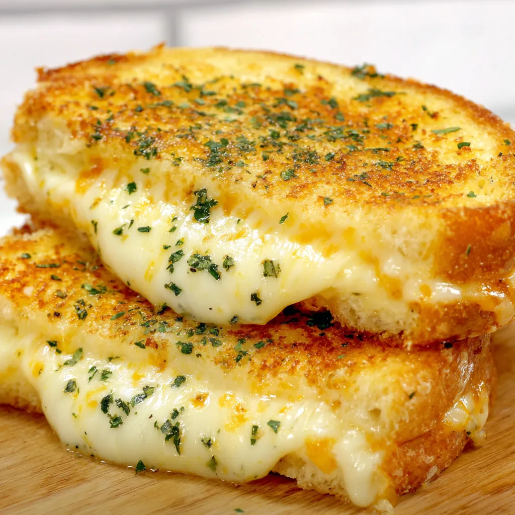 Golden Grilled Garlic Cheese Sandwich