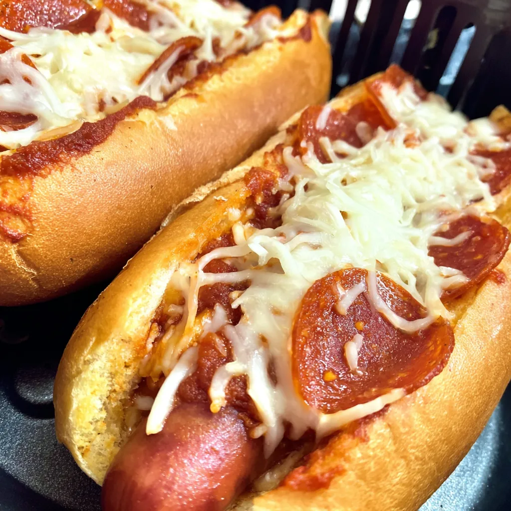 Cheesy Air Fryer Pizza Dogs