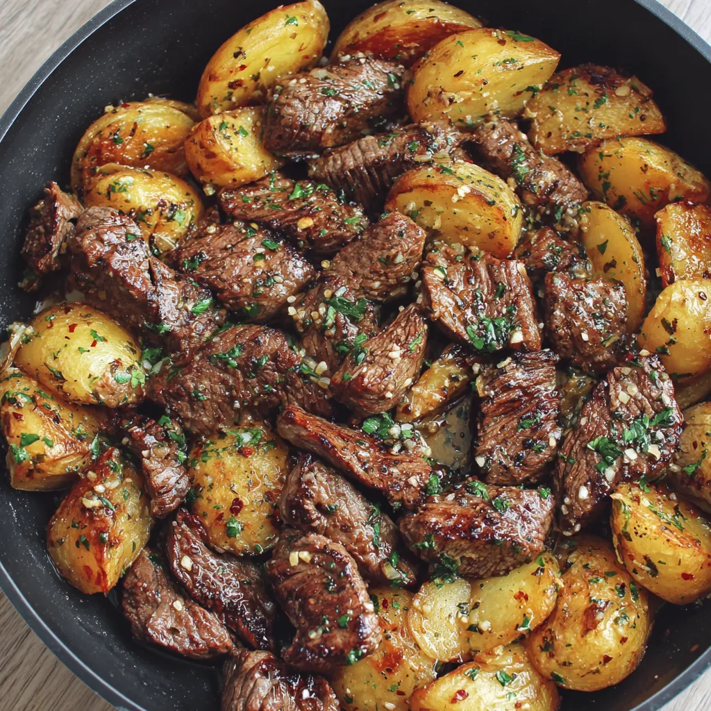 Steak Garlic Butter Potatoes