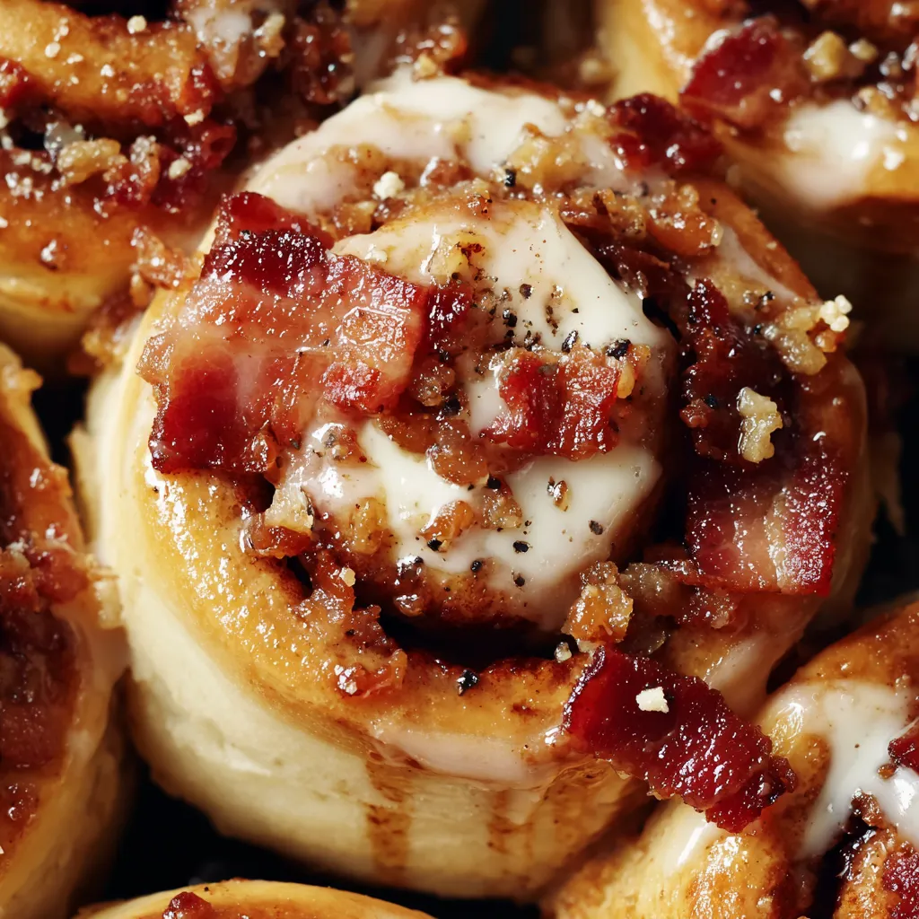 Soft Maple Bacon Cinnamon Rolls