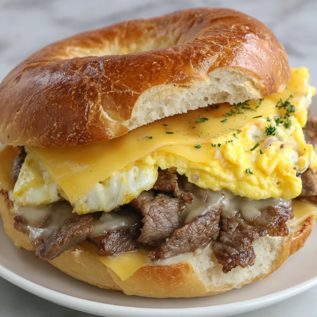 Homemade Steak Egg And Cheese Sandwich