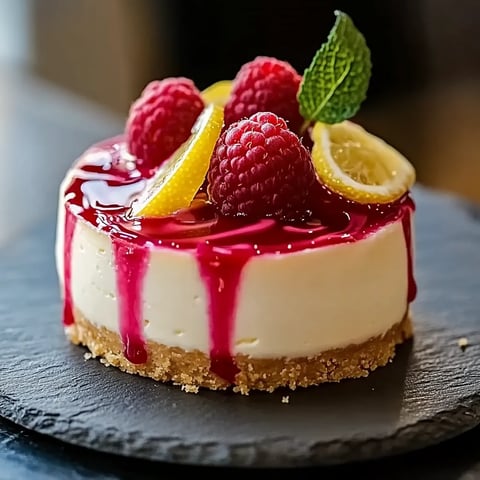 Raspberry Lemon No-Bake Cheesecake