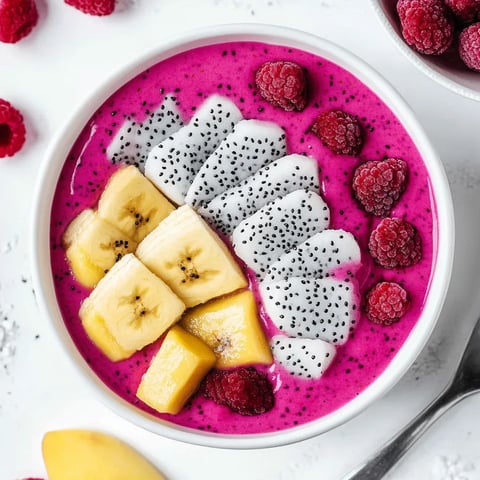 Bright Pink Tropical Smoothie Bowl