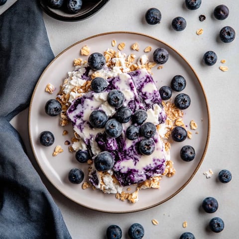 Frozen Bark with Blueberries and Cottage Cheese