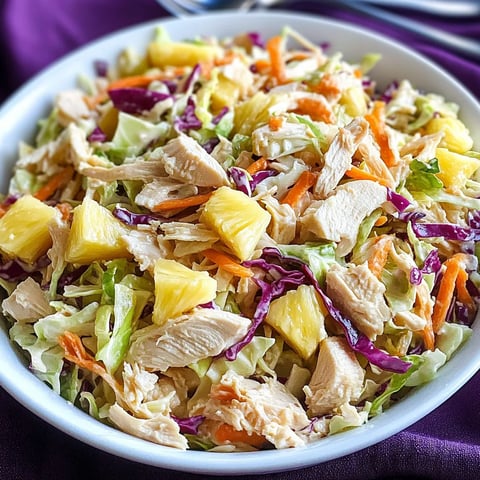 Bright Tropical Chicken Slaw with a Pineapple Twist