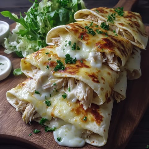 Cheesy Garlic Wraps Close-Up