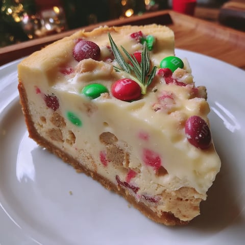 Christmas M&M Cookie Dough Cheesecake